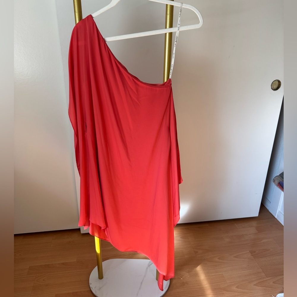 Halston Heritage Vibrant Orange-Red Dress